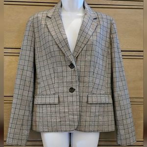 Nine West Plaid Classic Fall Blazer